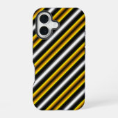 Coque iPhone 16 Bandes arc-en-ciel blanc jaune (Verso)