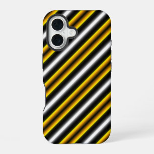Coque iPhone 16 Bandes arc-en-ciel blanc jaune