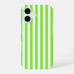 Coque iPhone 16 Bandes de bonbons vert et blanc de chaux