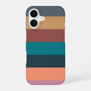 Coque iPhone 16 bandes de couleur colorées pastel