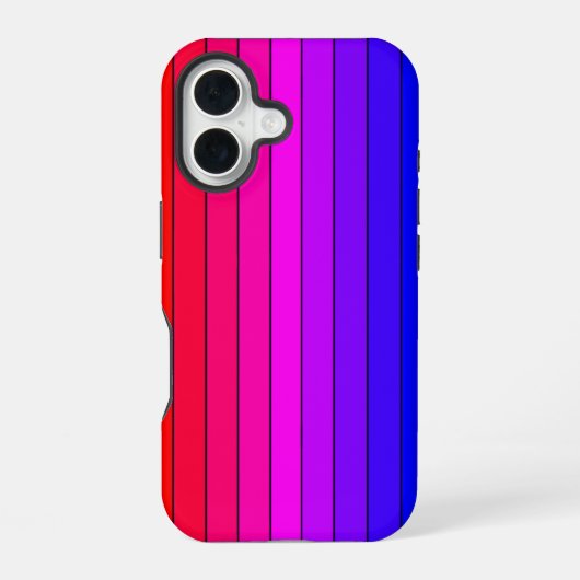 Coque iPhone 16 Bandes de dégradé coloré (Verso)