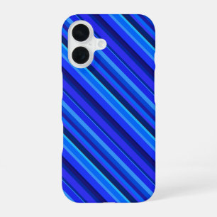 Coque iPhone 16 Bandes diagonales bleues