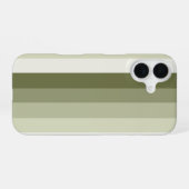 Coque iPhone 16 Bandes d'ombre vert olive (Verso Horizontal)