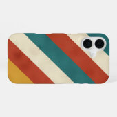 Coque iPhone 16 Bandes Rétro Diagonales (Verso Horizontal)