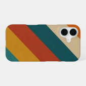 Coque iPhone 16 Bandes Rétro Diagonales (Verso Horizontal)