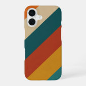 Coque iPhone 16 Bandes Rétro Diagonales (Verso)