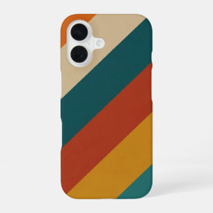 Coque iPhone 16 Bandes Rétro Diagonales