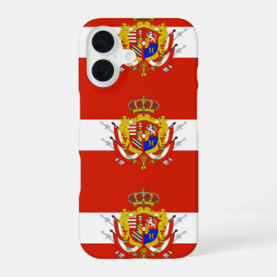 Coque iPhone 16 Bannière blanche rouge Grand-Duché de Toscane
