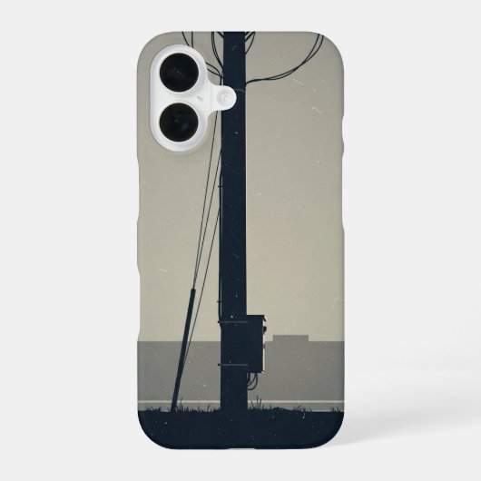 Coque iPhone 16 Base de poteau téléphonique vintage (Verso)