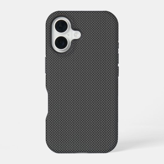 Coque iPhone 16 Base noire de fibres de carbone (Verso)