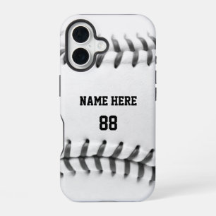 Coque iPhone 16 Baseball Personnalisé Nom et Numéro Tendance