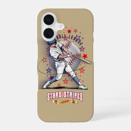 Coque iPhone 16 Baseball Stars & Stripes | (Verso)