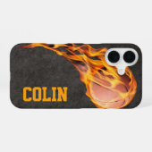 Coque iPhone 16 Basket-ball Fiery personnalisé (Verso Horizontal)
