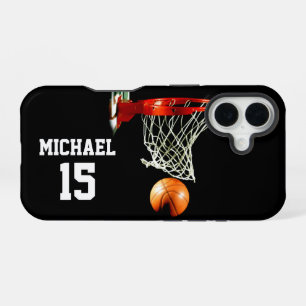 Coque iPhone 16 Basket-ball Votre nom