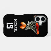 Coque iPhone 16 Basketball Votre Nom (Verso Horizontal)