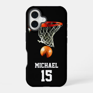 Coque iPhone 16 Basketball Votre Nom