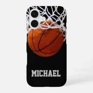 Coque iPhone 16 Basketball Votre Nom
