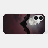 Coque iPhone 16 Bat Across the Moon Dark Gothic Case (Verso Horizontal)