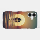 Coque iPhone 16 Bateau Rétro sur Mer Calme (Verso Horizontal)