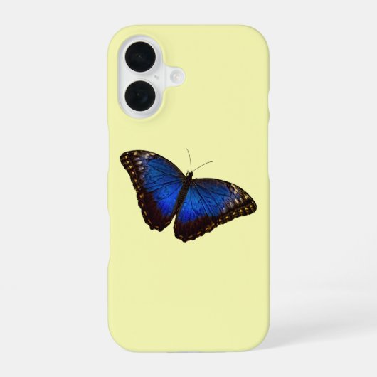 Coque iPhone 16 Beau Papillon Bleu (Verso)