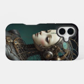 Coque iPhone 16 Beau robot rétro (Verso Horizontal)