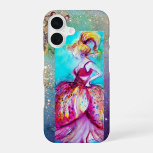 Coque iPhone 16 BEAUTÉ EN ROBE ROSE / Plante Papillon Magique