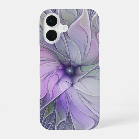 Coque iPhone 16 Beauté étonnante Fleur d'art Abstrait fractal mode (Verso)