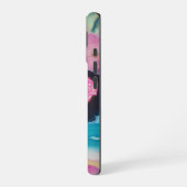 Coque iPhone 16 Beauté tropicale dans les tons roses (Côté gauche)