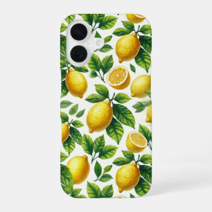 Coque iPhone 16 Beaux citrons à l'aquarelle Motif de citrus