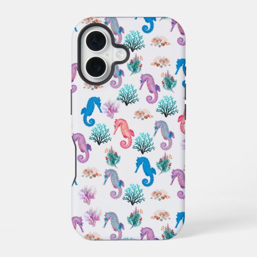 Coque iPhone 16 Beaux Hippocampes (Verso)