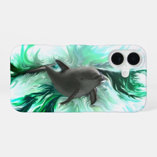 Coque iPhone 16 Bébé dauphin (Verso Horizontal)