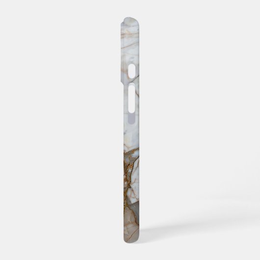 Coque iPhone 16 Beige Marble with Gold Veins – Elegant Design (Côté gauche)