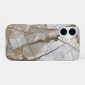 Coque iPhone 16 Beige Marble with Gold Veins – Elegant Design (Verso Horizontal)