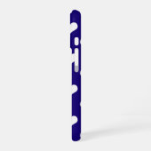 Coque iPhone 16 Belle conception de cœurs blancs bleus (Côté gauche)