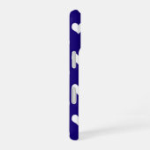 Coque iPhone 16 Belle conception de cœurs blancs bleus (Côté droit)