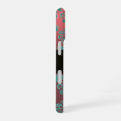 COQUE iPhone 16 BELLE ROSE ROSE BLEU SARCELLE DAMAS GEMME MONOGRAM (Côté droit)