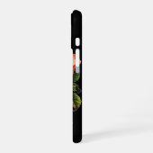 COQUE iPhone 16 BELLE ROSE ROSE MONOGRAMME NOIRE (Côté gauche)