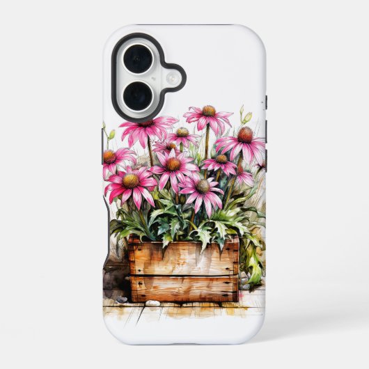Coque iPhone 16 Belles fleurs d'aster en fleurs (Verso)