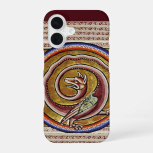 Coque iPhone 16 BESTIAIRE MÉDIÉVAL, CERcles DE DRAGON SERPENT