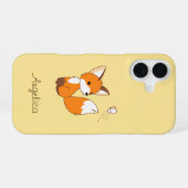 Coque iPhone 16 Beurre à regarder de la petite Fox mignonne (Verso Horizontal)