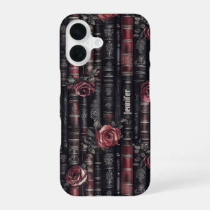 Coque iPhone 16 Bibliothèque gothique de l'académie sombre Livre p