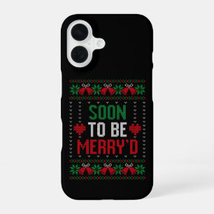 Coque iPhone 16 Bientôt mariés Joyeux Noël Mariée & Marié