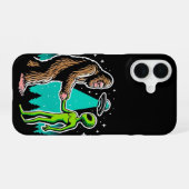 Coque iPhone 16 Bigfoot rencontre un Alien (Verso Horizontal)