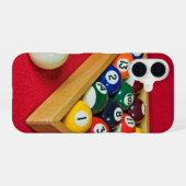 Coque iPhone 16 Billard Sur Tapis Rouge (Verso Horizontal)