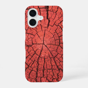 Coque iPhone 16 Bille de bois séchée Coupe transversale Bois rouge