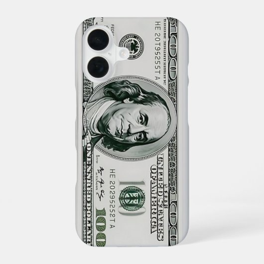 Coque iPhone 16 Billet de 100 $ US (Verso)