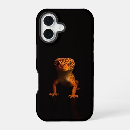Coque iPhone 16 Black 4 Luxe iPhone 16 Mate, Léopard Gecko (Verso)
