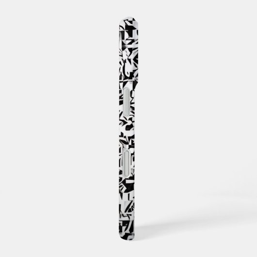 Coque iPhone 16 Black and White Abstract Geometric Pattern (Côté droit)