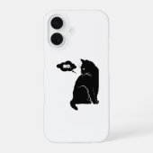 Coque iPhone 16 Black Cat Says No – Funny Cat Lover (Verso)