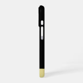 Coque iPhone 16 Black & gold design, Logo or Photo in gold circle, (Côté gauche)